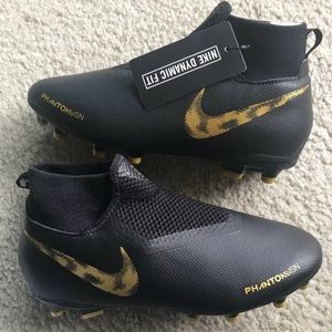 Nike Jr Phantom VSN Academy FG/MG Black Gold Cleat